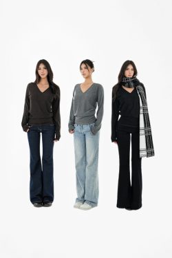 V-Neck Batwing Sleeve Knitted Wool Top - Cozy, Chic, Perfect for Layering, Fall Fashion Essential