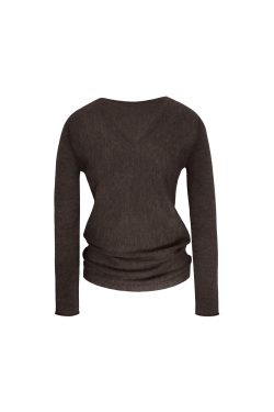 V-Neck Batwing Sleeve Knitted Wool Top - Cozy, Chic, Perfect for Layering, Fall Fashion Essential