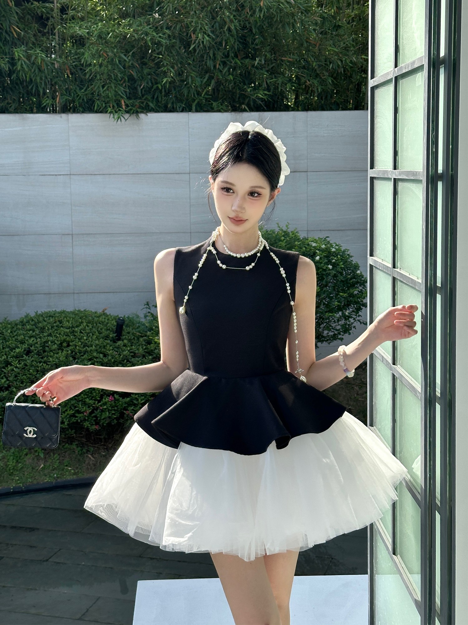 Velvet Spliced Ballet Skirt and Mesh Sleeveless Vest Dress - Princess Style Puff Skirt, Y2K Fashion, 90s Inspired Velvet Spliced Ballet Skirt and Mesh Sleeveless Vest Dress - Princess Style Puff Skirt, Y2K Fashion, 90s Inspired