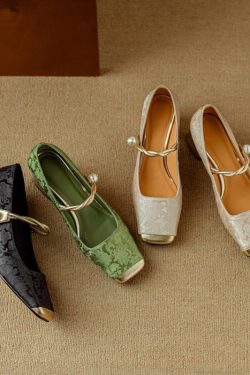 Versatile Italian Mary Jane High Heels for Women - National Wind Han Element, Square Toe, Shallow Mouth, Chic Style