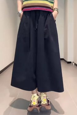 Versatile Plus Size Wide-Leg Pants for Women - Loose-Fit, Elastic Waist, Hip-Covering, Casual Style, Perfect for Everyday Wear