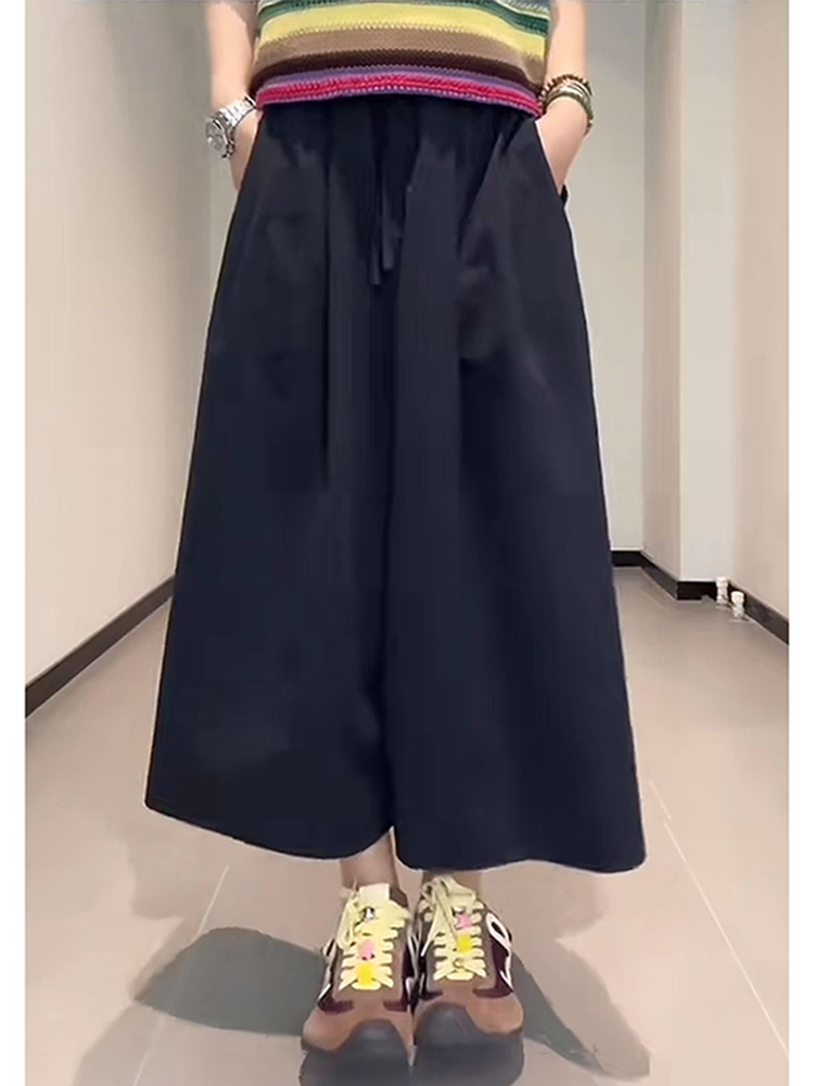 Versatile Plus Size Wide-Leg Pants for Women - Loose-Fit, Elastic Waist, Hip-Covering, Casual Style, Perfect for Everyday Wear Versatile Plus Size Wide-Leg Pants for Women - Loose-Fit, Elastic Waist, Hip-Covering, Casual Style, Perfect for Everyday Wear