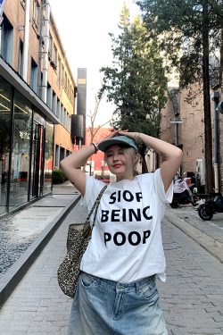 Versatile Round Neck Short Sleeve Letter Print T-Shirt for Women - Loose Slim Fit, Spring/Summer 2025 Fashion, Casual Style