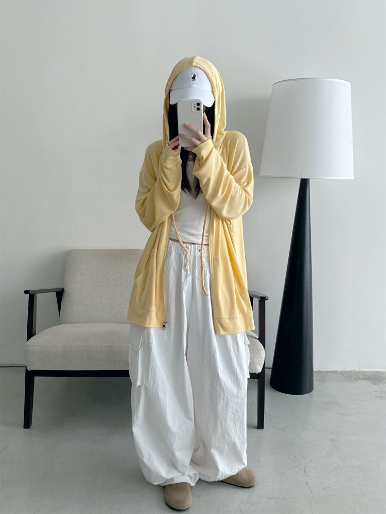 Versatile Slim Fit Loose Hooded Zip-Up Sweatshirt for Women - Cool Feeling Solid Color Sun Protection for Summer Versatile Slim Fit Loose Hooded Zip-Up Sweatshirt for Women - Cool Feeling Solid Color Sun Protection for Summer