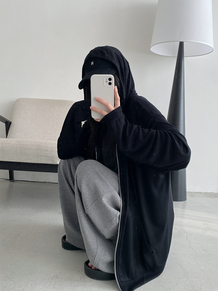 Versatile Slim Fit Loose Hooded Zip-Up Sweatshirt for Women - Cool Feeling Solid Color Sun Protection for Summer Versatile Slim Fit Loose Hooded Zip-Up Sweatshirt for Women - Cool Feeling Solid Color Sun Protection for Summer