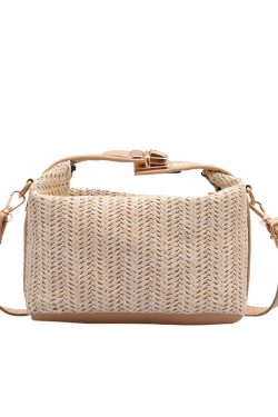 Versatile Straw Woven Small Square Bag for Women - Casual Handheld, Shoulder & Crossbody Style for Summer 2025