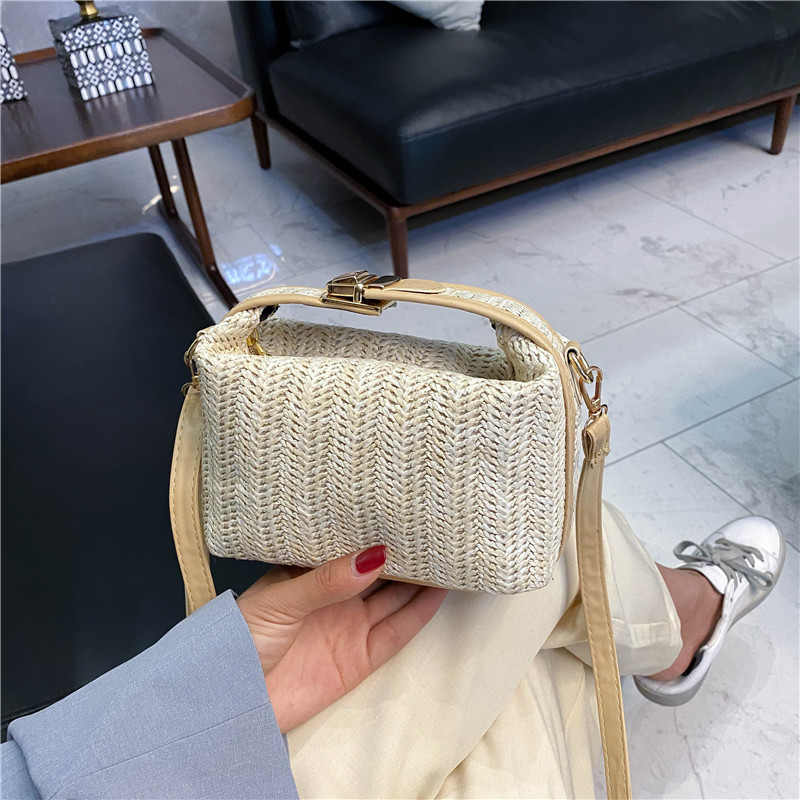 Versatile Straw Woven Small Square Bag for Women - Casual Handheld, Shoulder & Crossbody Style for Summer 2025 Versatile Straw Woven Small Square Bag for Women - Casual Handheld, Shoulder & Crossbody Style for Summer 2025