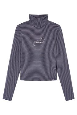 Versatile Striped High Neck Long Sleeve T-Shirt for Women - Autumn Winter Fashion Essential, Cozy Layering Top