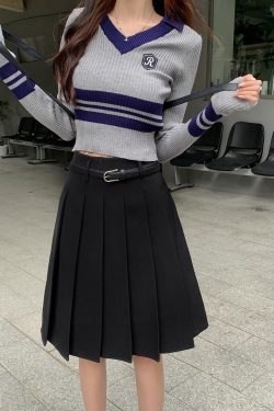 Versatile White High-Waisted Pleated A-Line Skirt for Women - Plus Size Mid-Length JK Style Over-the-Knee Half Skirt