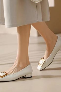 Versatile Women's Chunky Heel Shoes with Square Buckle, Square Toe Design - Fashionable Commuting Grandma Style Footwear