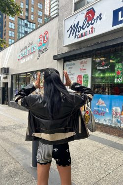 Vintage 90s Distressed Cotton-Padded Motorcycle Jacket - High-End Bikecore Style