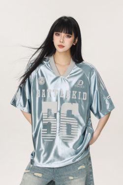 Vintage American Beer Team Captain Loose Short Sleeve T-Shirt for Women and Men - Trendy Summer Couple Jersey Top