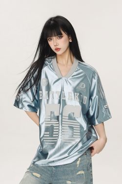 Vintage American Beer Team Captain Loose Short Sleeve T-Shirt for Women and Men - Trendy Summer Couple Jersey Top