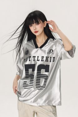 Vintage American Beer Team Captain Loose Short Sleeve T-Shirt for Women and Men - Trendy Summer Couple Jersey Top