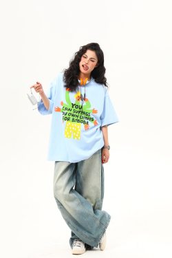 Vintage American Graphic Print Short Sleeve T-Shirt for Women - Trendy Summer Style, 90s Inspired Fashion Top