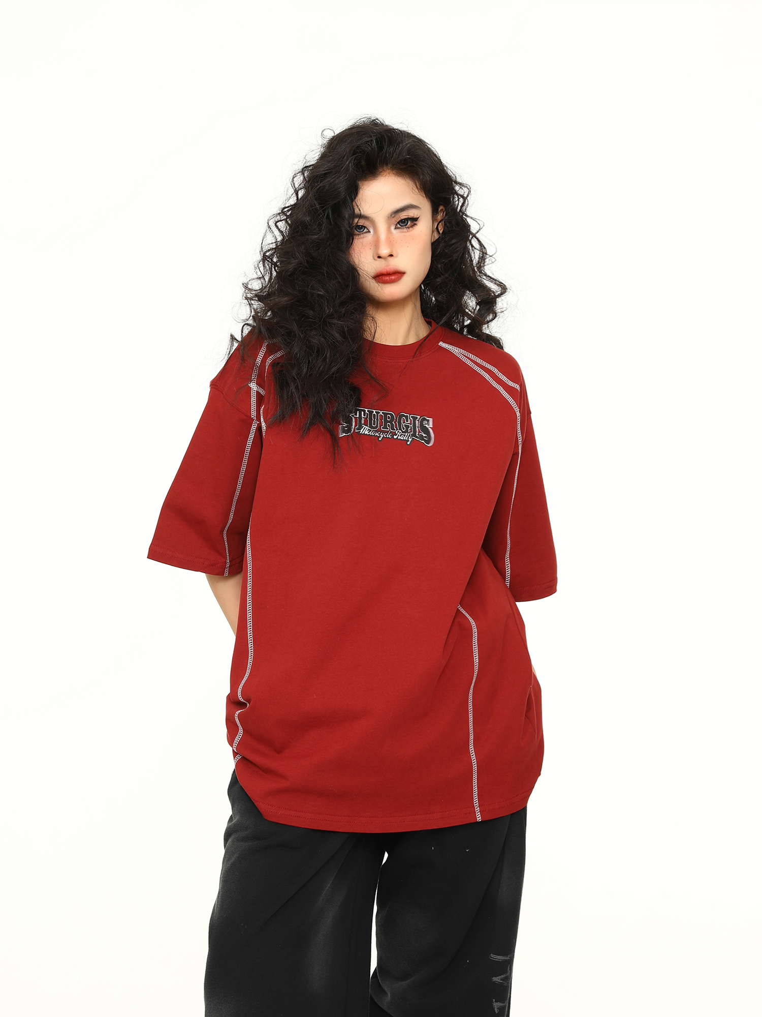 Vintage American High-End Unisex Loose Fit Short Sleeve T-Shirt - Versatile Couple Top for 90s and Y2K Style Enthusiasts Vintage American High-End Unisex Loose Fit Short Sleeve T-Shirt - Versatile Couple Top for 90s and Y2K Style Enthusiasts