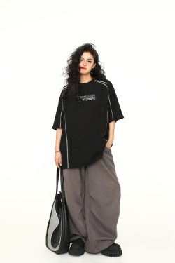 Vintage American High-End Unisex Loose Fit Short Sleeve T-Shirt - Versatile Couple Top for 90s and Y2K Style Enthusiasts