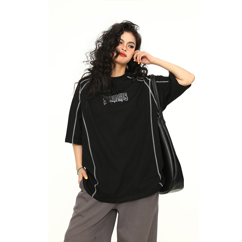 Vintage American High-End Unisex Loose Fit Short Sleeve T-Shirt - Versatile Couple Top for 90s and Y2K Style Enthusiasts Vintage American High-End Unisex Loose Fit Short Sleeve T-Shirt - Versatile Couple Top for 90s and Y2K Style Enthusiasts