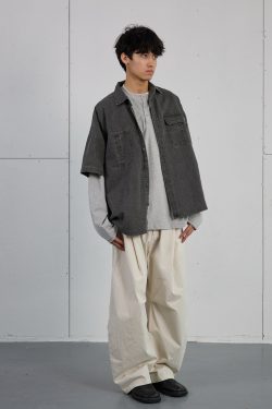 Vintage American Plaid Short-Sleeve Shirt for Men - Retro Workwear Style, Washed Summer Essential 2025