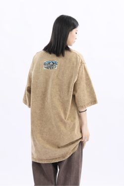 Vintage American Retro High Weight Short Sleeve Women's T-Shirt - Washed Heavy Fabric - High Street Style