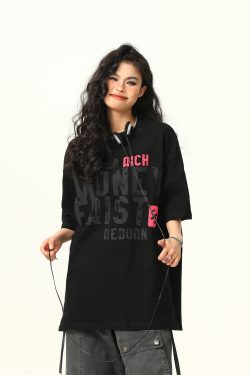 Vintage American Street Letter Print Short Sleeve T-Shirt for Men and Women - Summer Cotton Couple Top, Y2K Style