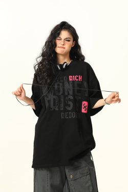 Vintage American Street Letter Print Short Sleeve T-Shirt for Men and Women - Summer Cotton Couple Top, Y2K Style