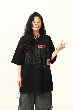 Vintage American Street Letter Print Short Sleeve T-Shirt for Men and Women - Summer Cotton Couple Top, Y2K Style