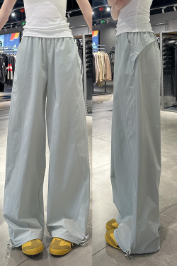 Vintage American-Style Cargo Pants for Women - Loose-Fitting Tapered Wide-Leg Design with Elastic Waist - Casual Versatile Sportswear