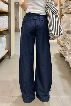 Vintage American-Style Wide-Leg Work Pants for Women - Summer Thin Quick-Dry Loose-Fitting Casual Tapered Sports Trousers
