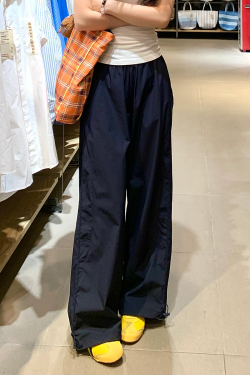 Vintage American-Style Wide-Leg Work Pants for Women - Summer Thin Quick-Dry Loose-Fitting Casual Tapered Sports Trousers