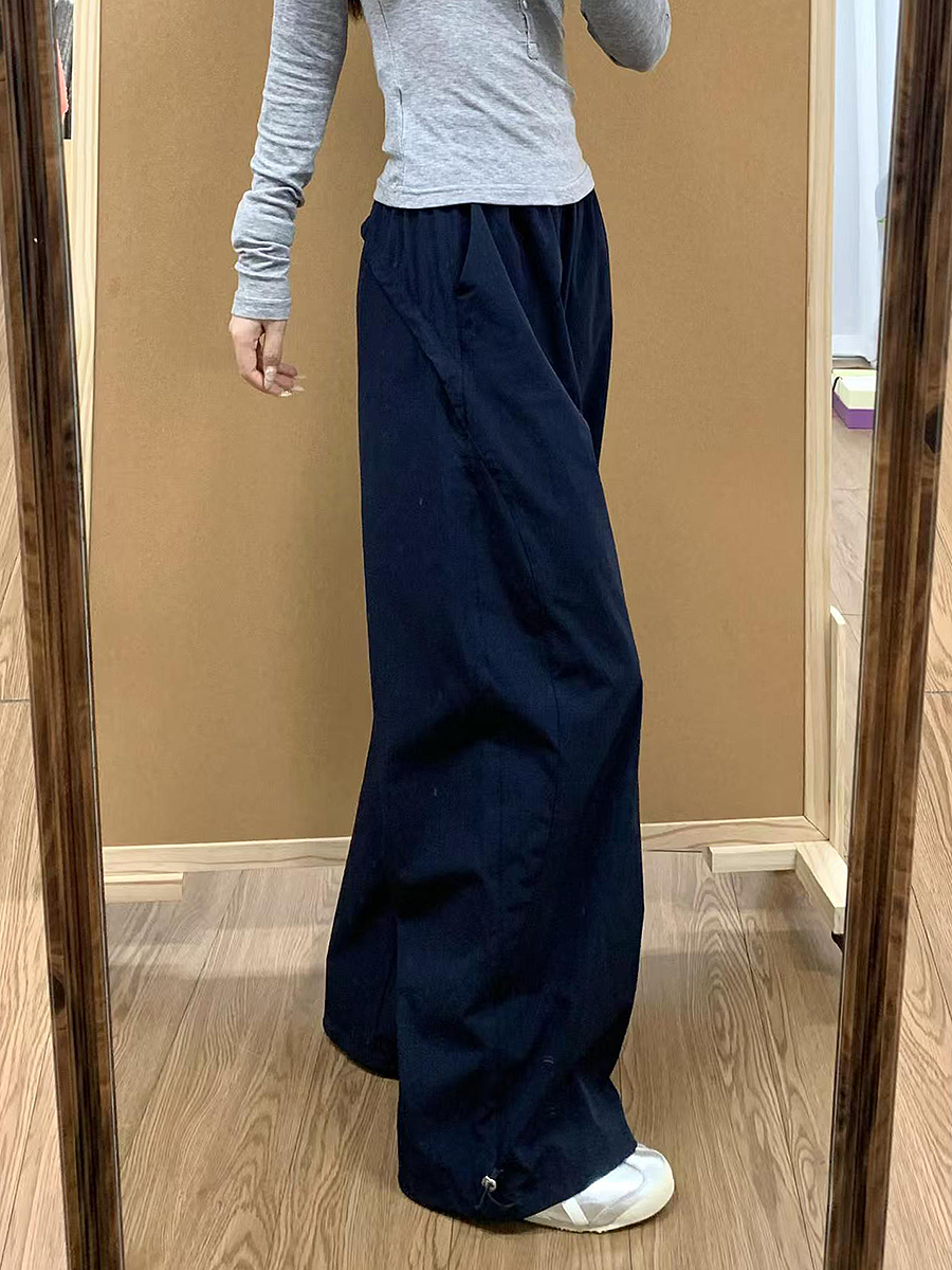 Vintage American-Style Wide-Leg Work Pants for Women - Thin, Loose Casual Summer Straight-Leg Sports Trousers Vintage American-Style Wide-Leg Work Pants for Women - Thin, Loose Casual Summer Straight-Leg Sports Trousers