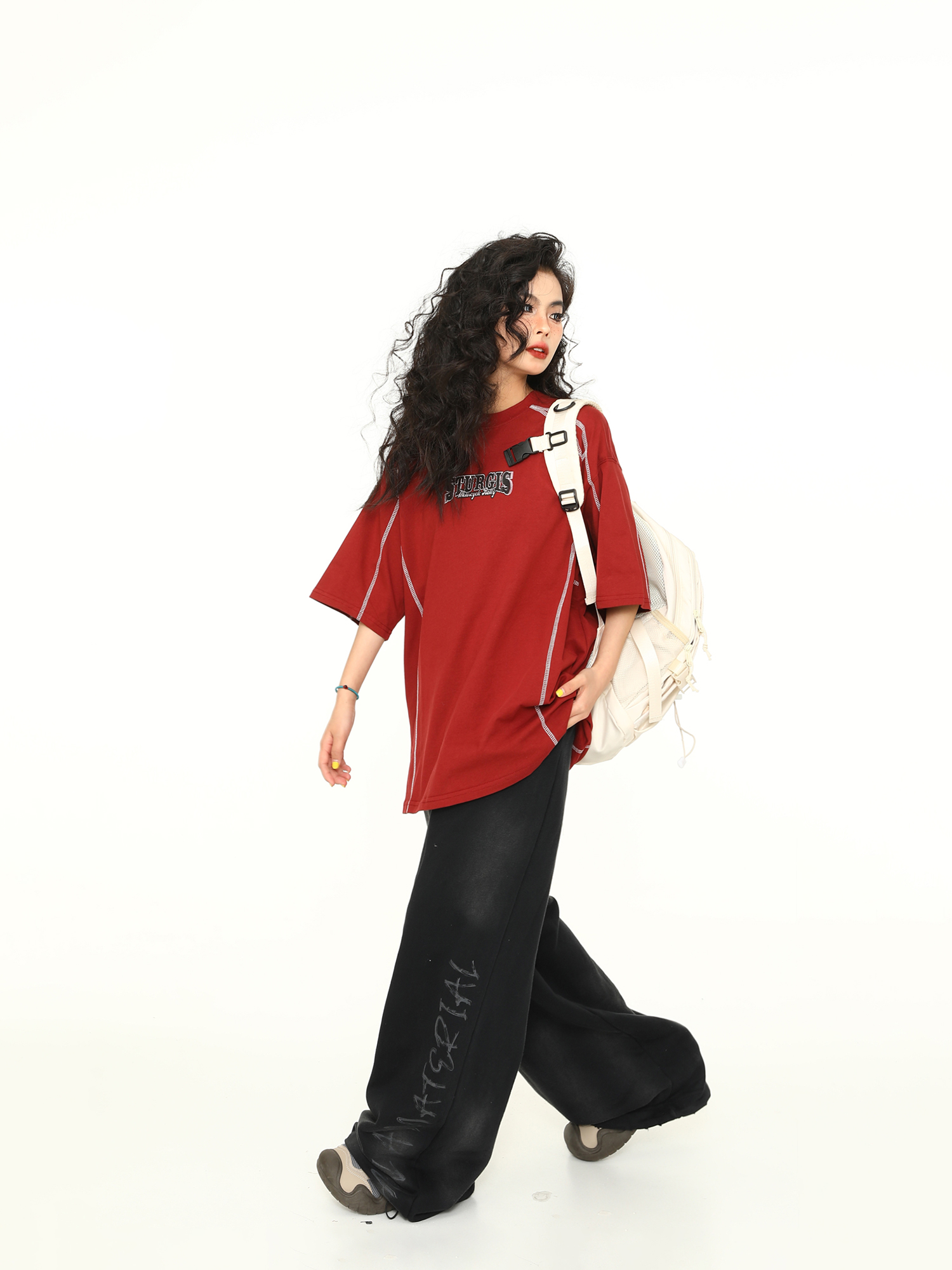 Vintage American Unisex Short Sleeve T-Shirt in Red - Trendy Loose Fit Couple Tee for Y2K Style Lovers Vintage American Unisex Short Sleeve T-Shirt in Red - Trendy Loose Fit Couple Tee for Y2K Style Lovers