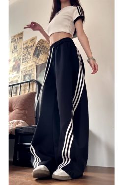 Vintage American Wide-Leg Work Pants, Loose Fit Draping Casual Sports Pants, Trendy Curved Blade Design, 90s Inspired Style