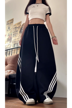 Vintage American Wide-Leg Work Pants, Loose Fit Draping Casual Sports Pants, Trendy Curved Blade Design, 90s Inspired Style