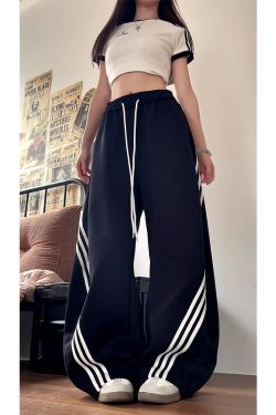 Vintage American Wide-Leg Work Pants, Loose Fit Draping Casual Sports Pants, Trendy Curved Blade Design, 90s Inspired Style