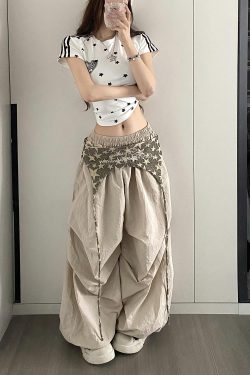 Vintage American Work Pants for Women - Loose Wide-Leg Jazz Dance Casual Sports Trousers with Street Vibe, Floor-Length Style