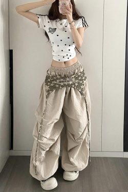 Vintage American Work Pants for Women - Loose Wide-Leg Jazz Dance Casual Sports Trousers with Street Vibe, Floor-Length Style