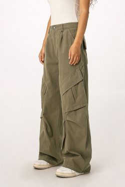 Vintage American Workwear Wide Leg Pants for Women - Casual Loose Straight Leg Trousers for Autumn Winter Fashion