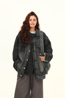 Vintage Blue Denim Jacket for Unisex - Retro American Street Style, Versatile Couple's Jacket, Trendy Spring Fashion