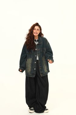 Vintage Blue Denim Jacket for Unisex - Retro American Street Style, Versatile Couple's Jacket, Trendy Spring Fashion