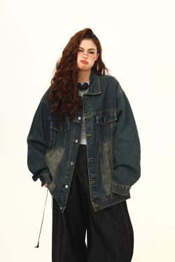 Vintage Blue Denim Jacket for Unisex - Retro American Street Style, Versatile Couple's Jacket, Trendy Spring Fashion