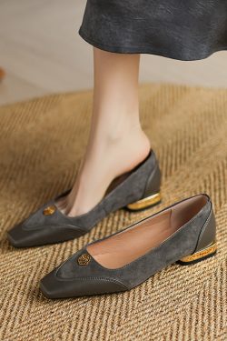 Vintage British Style Handmade Genuine Leather Flats for Women - 2025 Spring Collection, Elegant OL Commuting Footwear
