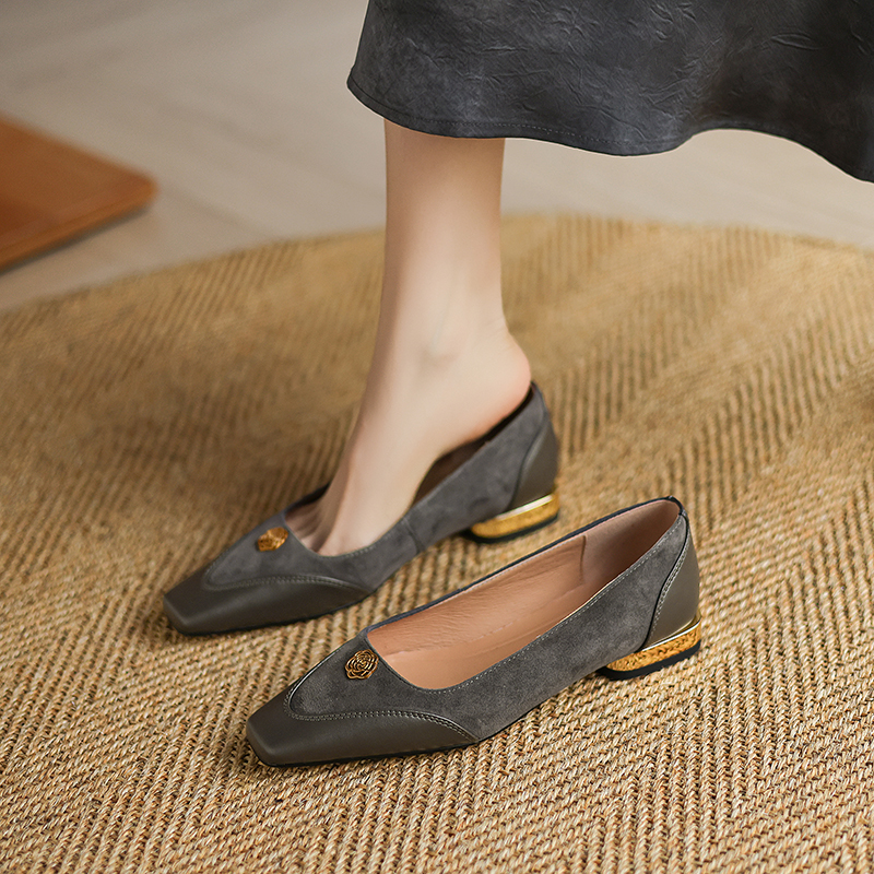 Vintage British Style Handmade Genuine Leather Flats for Women - 2025 Spring Collection, Elegant OL Commuting Footwear Vintage British Style Handmade Genuine Leather Flats for Women - 2025 Spring Collection, Elegant OL Commuting Footwear