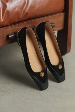 Vintage British Style Handmade Genuine Leather Flats for Women - 2025 Spring Collection, Elegant OL Commuting Footwear