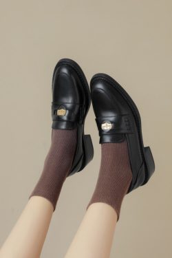 Vintage Brown Distressed Genuine Leather Slip-On Shoes for Women - Italian Style Corso Venezia Inspired Footwear