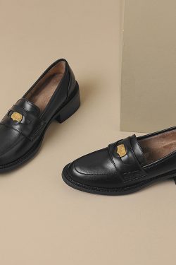 Vintage Brown Distressed Genuine Leather Slip-On Shoes for Women - Italian Style Corso Venezia Inspired Footwear