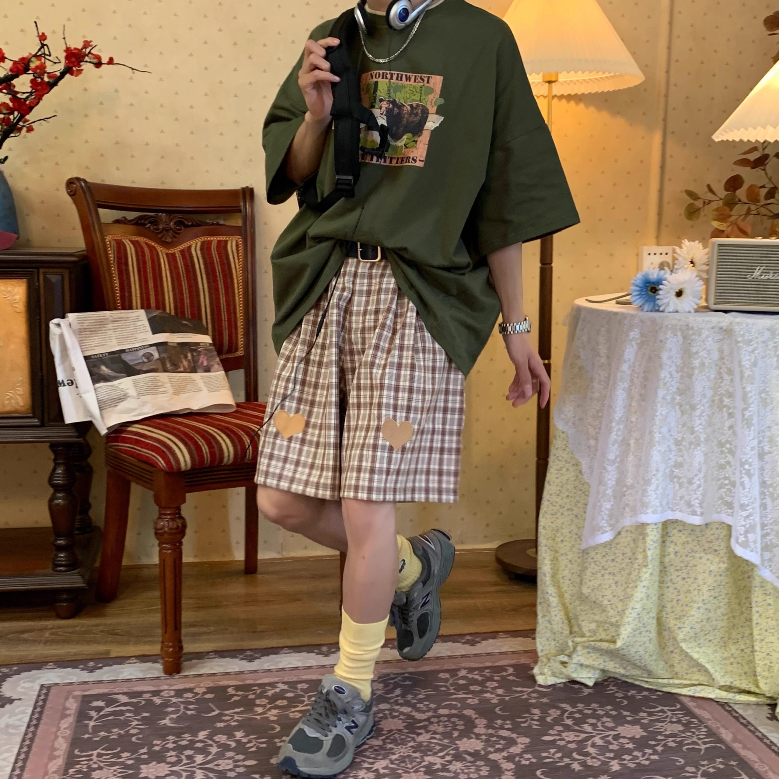 Vintage California Bear T-Shirt - Short Sleeve, Loose Fit, European American Trend, Versatile Style, Y2K Fashion Vintage California Bear T-Shirt - Short Sleeve, Loose Fit, European American Trend, Versatile Style, Y2K Fashion