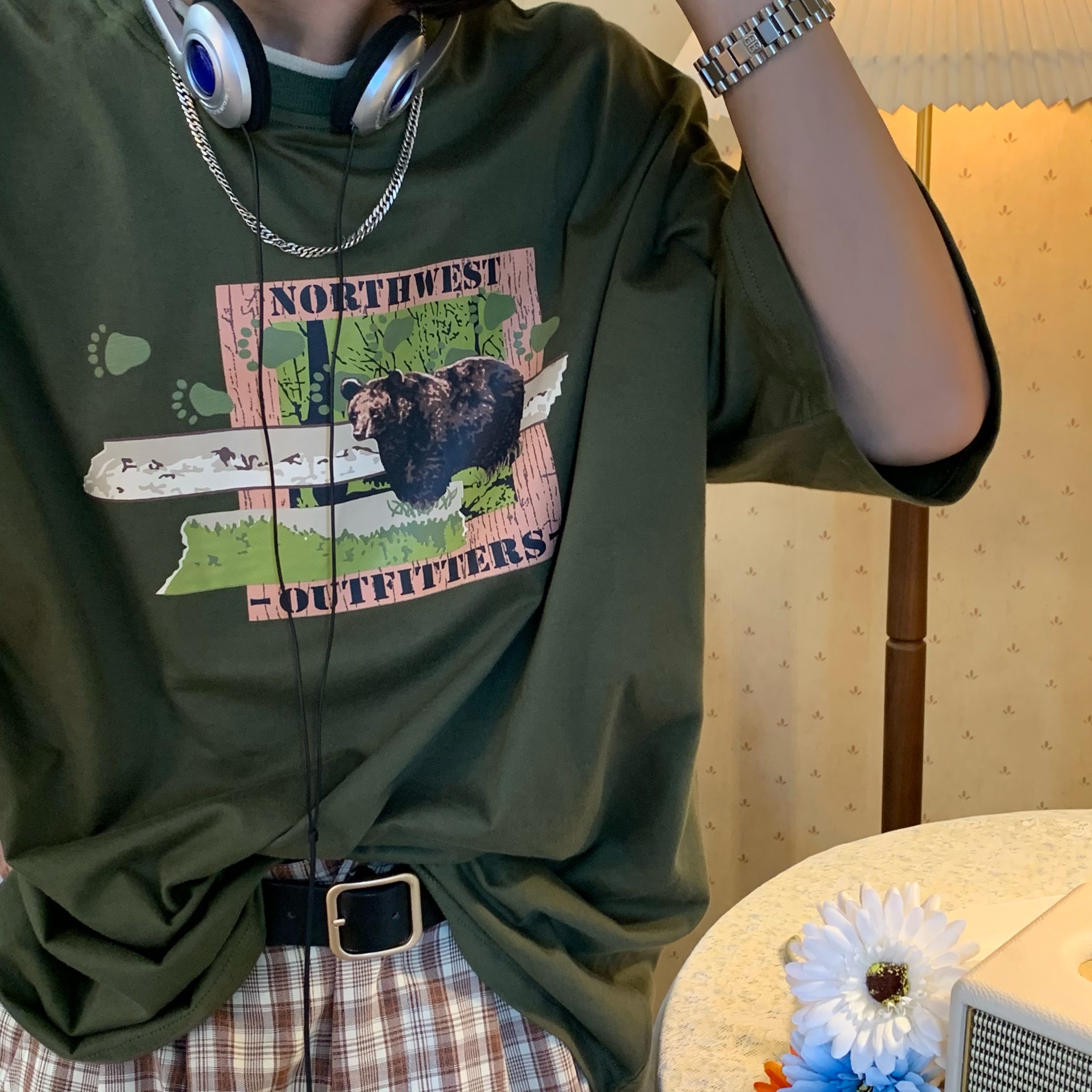 Vintage California Bear T-Shirt - Short Sleeve, Loose Fit, European American Trend, Versatile Style, Y2K Fashion Vintage California Bear T-Shirt - Short Sleeve, Loose Fit, European American Trend, Versatile Style, Y2K Fashion