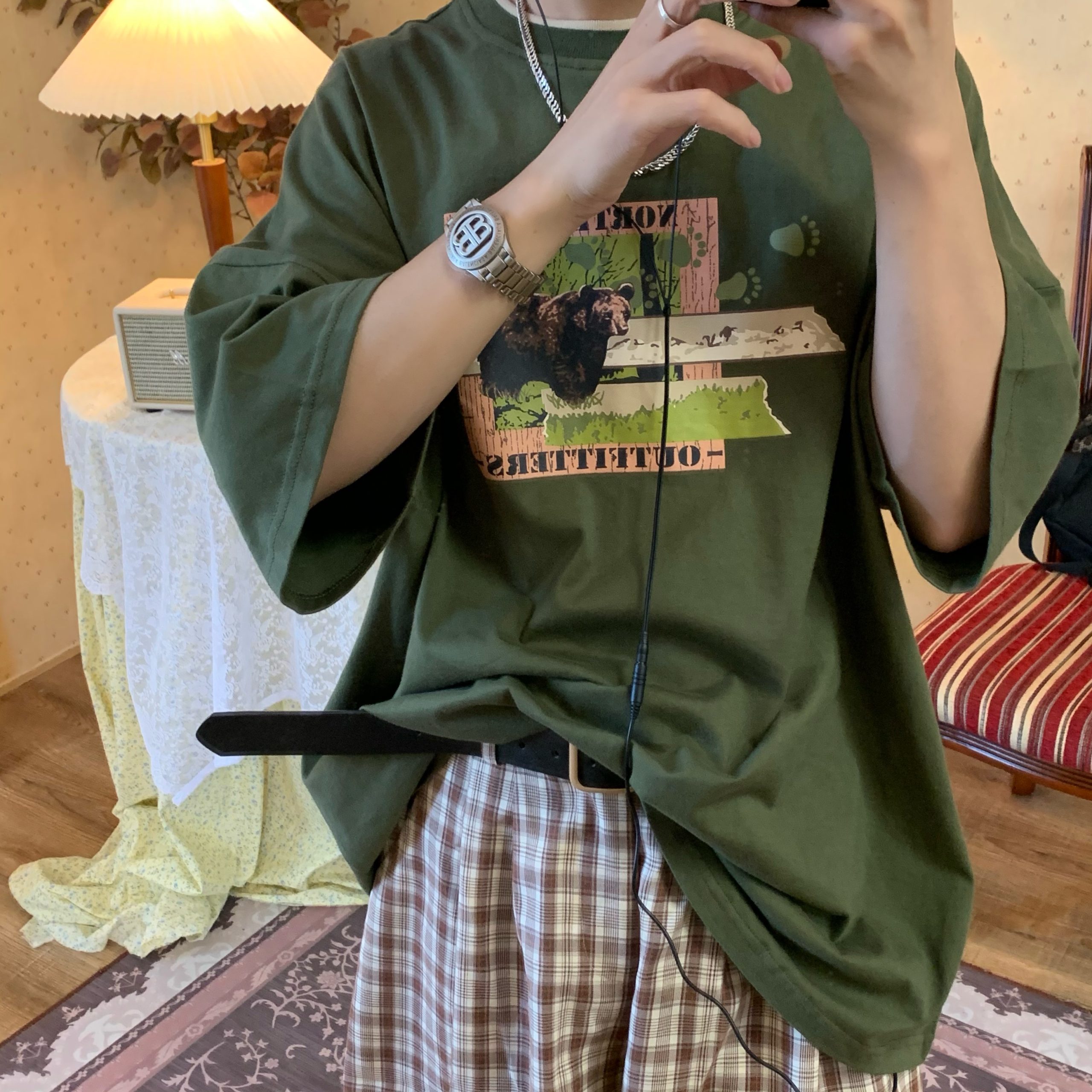 Vintage California Bear T-Shirt - Short Sleeve, Loose Fit, European American Trend, Versatile Style, Y2K Fashion Vintage California Bear T-Shirt - Short Sleeve, Loose Fit, European American Trend, Versatile Style, Y2K Fashion