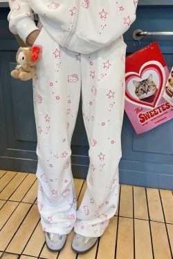 Vintage Cartoon Hooded Cardigan and Pants Set for Women - Loose Casual American Style Outfit